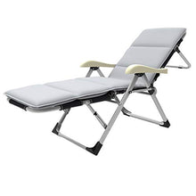 SHANCL Gray Mat 184CM Sedia da Spiaggia for Esterno Portatile da Giardino Reclinabile 14 Sedia Pieghevole