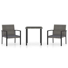 FAMIROSA Set da Pranzo da Giardino 3 pz in Polyrattan Grigio-5711