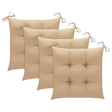 vidaXL Sedie Giardino 4 pz con Cuscini Beige in Massello di Teak