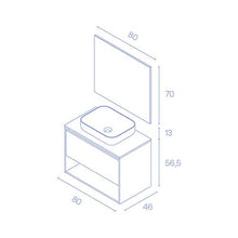 AMIZUVA NIWA TOP Mueble+Lavabo 1 Cajón 1 Hueco Roble Arenado