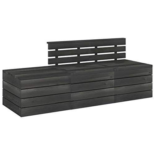 vidaXL Set Divani da Giardino su Pallet 3 pz Legno Pino Grigio Scuro