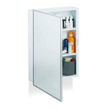 Relaxdays Armadietto a Specchio per Il Bagno in Acciaio, Pensile, 3 Ripiani, Metallo, Bianco, Hxlxp: 56 x 40.5 x 12.5 cm