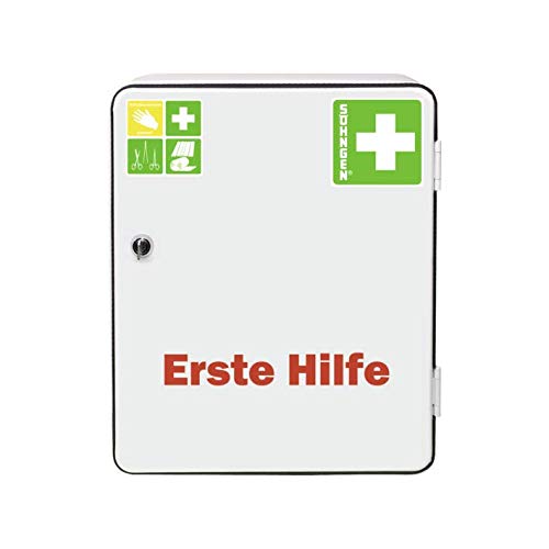 Söhngen 0501001 - Armadietto di pronto soccorso Heidelberg (standard DIN 13157, materiale di pronto soccorso, ecc, con serratura di sicurezza), colore: Bianco