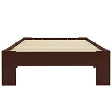 BIGTO - Struttura letto in legno di pino massiccio, per camera da letto, 100 x 200 cm, colore: Marrone scuro