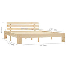 BIGTO - Struttura per letto in legno di pino massiccio, per camera da letto, stile C, 160 x 200 cm, colore: Naturale