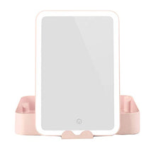 WM Specchio di Stoccaggio Portatile Pieghevole Specchio Il Trucco Leggero A Specchio con Specchio di Vanità Specchio Il Trucco A LED con Piccolo Specchio mirror-10.24 (Color : Pink)