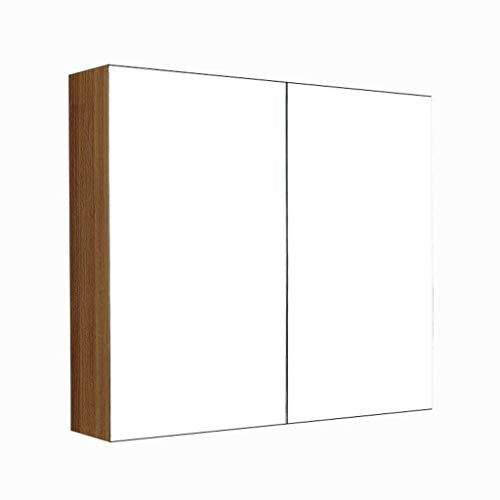 Armadietti a specchio Da Bagno in Acciaio Inossidabile Specchio for Armadietto da Bagno con Venature del Legno Supporto A Parete Preferito (Color : Wood, Size : 80 * 60 * 15cm)