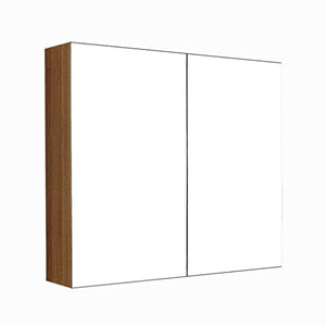 Armadietti a specchio Da Bagno in Acciaio Inossidabile Specchio for Armadietto da Bagno con Venature del Legno Supporto A Parete Preferito (Color : Wood, Size : 80 * 60 * 15cm)