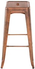 CLP Sgabello Bar Joshua V2 in Metallo Stile Industriale I Sgabello Bancone Impilabile Senza Schienale, Colore:Rame