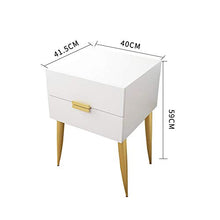 Comodini Comodino Comodino con 2 Bagagli cassetto Singolo Comodino gabinetto Comodino (Color : White, Size : 40x41.5x59cm)