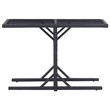vidaXL Tavolo da Giardino Tavolino da Esterni Mobili da Giardino Arredo da Esterni Arredamento per Patio Marrone 110x53x72 cm in Vetro e Polyrattan
