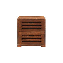 Rebecca Mobili Cassettiera Retro, Comodino 2 cassetti, Legno Marrone, per Bagno Soggiorno Camera da Letto - Misure: 36 x 35 x 24 cm (HxLxP) - Art. RE6087