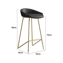Sgabello da Bar in Metallo per Uso Domestico Sgabello Alto, Sgabello da Bar in Ferro in Stile Nordico con Cuscino in Spugna, con Cuscino Antiscivolo e Installazione Semplice Arancione, Nero