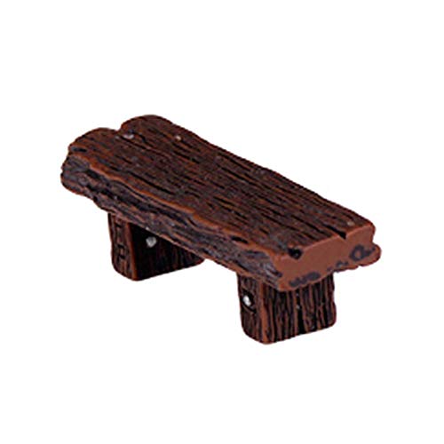 QULONG Ornamenti da Giardino Esterno Micro Paesaggio Romantico Artigianato Resina Doppio Sgabello Panca Arredo Figurine da Giardino - Nero