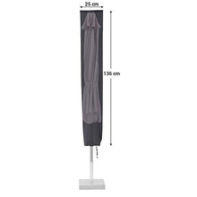SONGMICS Copertura Ombrellone con Bacchetta, Tessuto Oxford 600D Impermeabile, Telo Protettivo per Ombrelloni Fino a 2 m, Anti-Sbiadimento, Cerniera, 134 x 25 cm, Nero GFC134BK