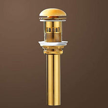 SHDJYR Scarico a Scomparsa per lavabo da Bagno Vaso per lavabo Vanity Oro Spazzolato Kit di Ricambio per assemblaggio in Ottone Massiccio Tappo Flip Top Overflow con Troppo Pieno