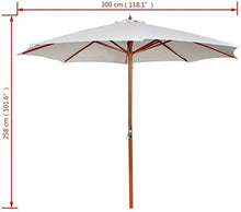 SHANCL Ombrellone Ombrellone 300 * 258 Centimetri ombrellone Giardino Esterno Bianco Ombrellone da Spiaggia Parasole Canopy all'aperto