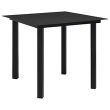 Qnotici Tavolo da Pranzo da Giardino con Struttura in Acciaio Verniciato a Polvere, Pratico Tavolo da Pranzo da Esterno in Stile Moderno 80 x 80 x 74 cm (Lunghezza x Larghezza x Altezza) -Nero
