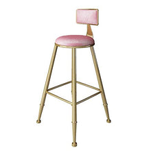 JXXDDQ - Sgabello da bar in stile moderno, moderno, moderno, moderno, moderno, con seduta e schienale in velluto rosa, finitura metallo/ferro (dimensioni: 75 cm)