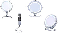 Trucco specchio con luci Specchio per il trucco Pieghevole da tavolo Pieghevole Specchio per trucco Pieghevole 7x Zoom Specchio cosmetico Tavolo autoportante Doppia BUGHEDED Chrome per il comò da bagn
