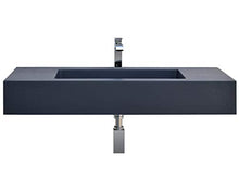 Yellowshop - Lavabo Sospeso In Marmoresina Antracite Bugnato Top Integrato Pietra Arredo Bagno (Cm 100 x 50)
