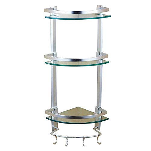 NHLBD Mensola da Bagno, mensola portaoggetti - 3 ° Piano Bagno Stand Organizzatore Compact Shower Caddy Angolo Magazzinaggio albergo con Portasciugamano partizione Hook Bagno
