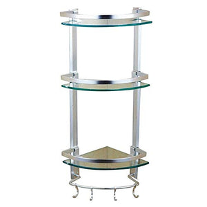 NHLBD Mensola da Bagno, mensola portaoggetti - 3 ° Piano Bagno Stand Organizzatore Compact Shower Caddy Angolo Magazzinaggio albergo con Portasciugamano partizione Hook Bagno
