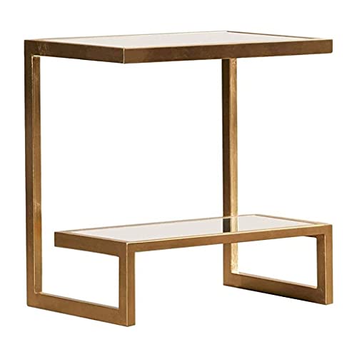 NL Comodini Camera da Letto Visualizzazione di Stato Multifunzione/Ripiani di stoccaggio, Nordico Vetro battuto in Vetro Creativo tavolino e Facile da Comodino Tavolo Quadrato