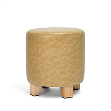 Sgabello Resistente per Soggiorno Arredamento for la casa Sgabelli in legno con rivestimento in pelle Pu Sgabelli bassi in legno Sgabello rotondo Sgabello for bambini Sgabelli da gioco for bambini