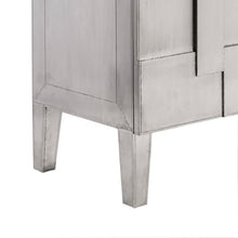 DENZZO - Cassettiera in legno rivestito in metallo argentato 3 ante Cagliari