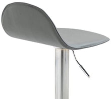 CLP Sgabello Design Lana V2 in Similpelle I Sedia Sgabello Cucina con Poggiapiedi E Schienale Girevole E Regolabile 58-79CM, Colore:Grigio, Colore del Telaio:Cromo