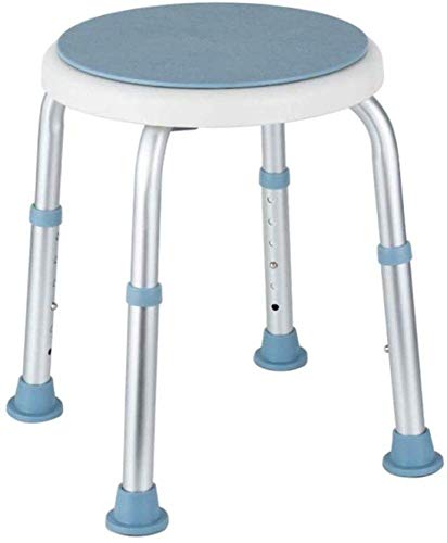 DZX Sgabelli da Doccia, Sgabello da Bagno con Sedile Antiscivolo, ausilio da Bagno Rotondo Girevole in Altezza Regolabile, Donna Incinta/anziana /, 35x35x49cm, Sgabello da Bagno per Anziani