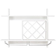COSTWAY Mensola per Vino da Parete, Scaffale da Parete per Vino con Ripiani, in Legno, Bianco, 80 x 20 x 58,5 cm
