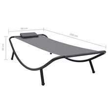 Tidyard Lettino Prendisole, Lettini da Giardino, Sedie a Sdraio da Giardino in Acciaio 200x90 cm Grigio