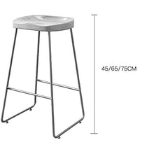 Sgabello da bar WGZ in legno massello di ferro battuto sedia da bar sgabello alto ferro ferro ferro ferro sedia sedia sala da pranzo moda (colore : bianco, dimensioni: 65cm)