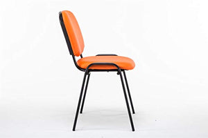 CLP Sedia Visitatore Ken Imbottita I Sedia Attesa Imbottita in Similpelle I Sedia Impilabile Portata Max 120 kg, Colore:Arancione