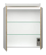 Set mobili bagno Emilia premontato , armadietto a specchio a LED, rovere chiaro