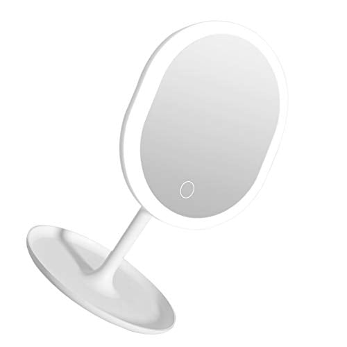 VORCOOL Specchio per Il Trucco A LED Specchio per Il Trucco da Tavolo Specchio per Il Trucco Ovale Ingrandimento da Tavolo Specchi per La Casa da Tavolo Bagno Doccia da Viaggio