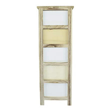 Mediawave Store - Mobiletto Comò in Legno con Fantasia Geometrica Comodino con Cassetti, Mobiletto, Cassettiera, Design rustico, Arredo casa, Soggiorno, Camera, Ufficio (5 Cassetti)