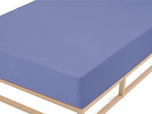 Biberna 0012344 Lenzuolo Frottee-Stretch (Altezza Materasso max. 22 cm) 1X 90X190 cm > 100X200 cm, Blu