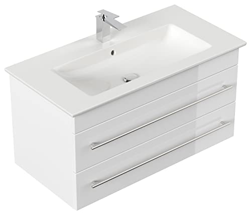 Mobile bagno con lavabo Villeroy & Boch Venticello 100cm bianco lucido