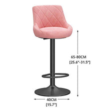 IG Contatore da Banco Sgabello, Sgabello Girevole Altezza Regolabile, Sedia da Pranzo Imbottita in Velluto per la Colazione Bar, Cucina, Ristorante Pub Sgabelli Alti,Rosa