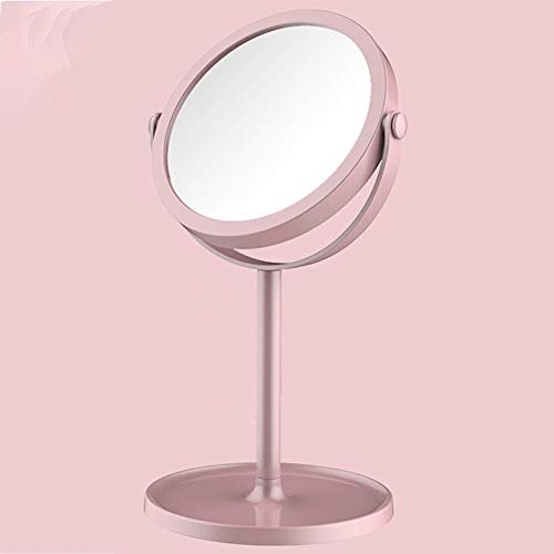 Specchio cosmetico, specchio per il trucco bifacciale da tavolo, specchio cosmetico girevole a 360 °, specchio cosmetico con ingrandimento normale e 5x 2-in-1 adatto per specchio da barba in camera d