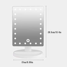 Specchio cosmetico, ricarica USB Specchio ingranditore 10X con 20 luci a LED e base portaoggetti per casa da tavolo bagno doccia da viaggio