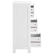 H-CAR Armadietto da Bagno Cassettiera da Terra in MDF Bianco Armadio Alto con 3 cassetti Armadietto Organizer per Montaggio Facile