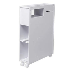 LGYLucky - Armadietto da bagno in PVC con ruote frenate per la casa, impermeabile, per WC, colore: Bianco
