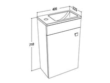 Sieper Badmöbel Gabun mobili da Bagno con lavabo e Armadio in Ceramica 400 mm Bianco Chiaro Made in Germany