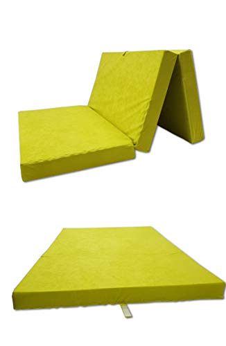 Odolplusz Materasso pieghevole da viaggio e per gli ospiti, giallo, 120 x 200 x 10 cm