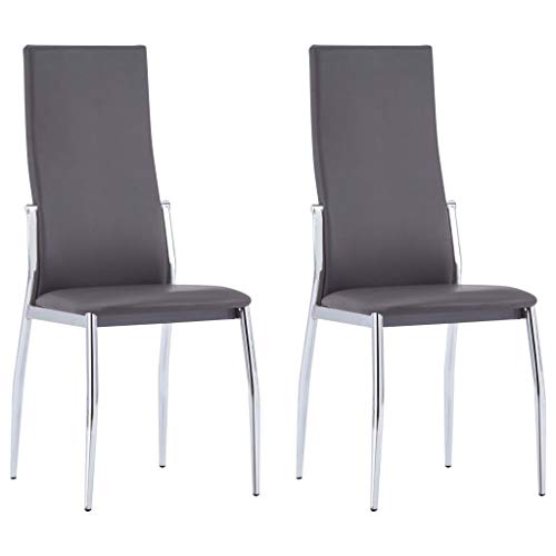 Festnight Set 2 pz Sedie da Pranzo in Similpelle con Schienale Alto,Sedie da Cucina Moderne in Ecopelle,Sedie Sala da Pranzo Moderne con Schenale Alto in Ecopelle,Sedie con Schienale Alto