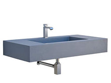 Yellowshop - Lavabo Sospeso In Marmoresina Grigio Bugnato Top Integrato Pietra Arredo Bagno (Cm 100 x 50)